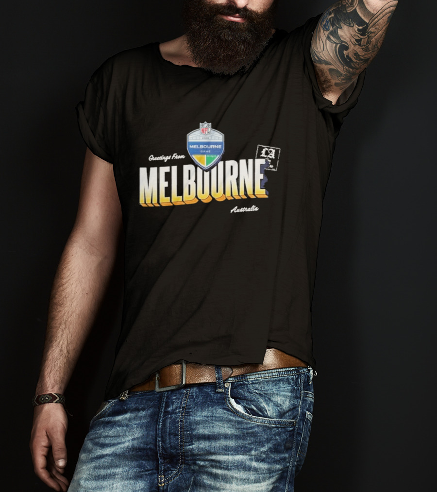 Los Angeles Rams NFL Melbourne Australia Game 2026 Greetings T-Shirt