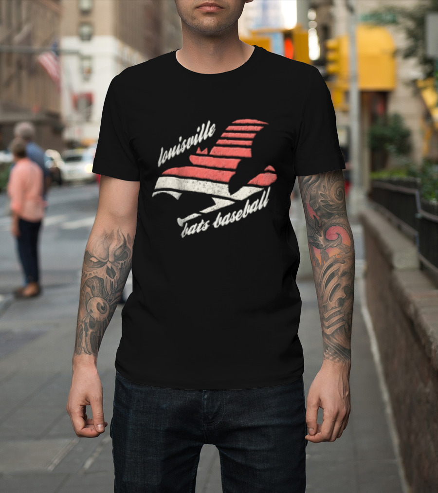 Louisville Bats Baseball Team Striped Bat Design MiLB T-Shirt