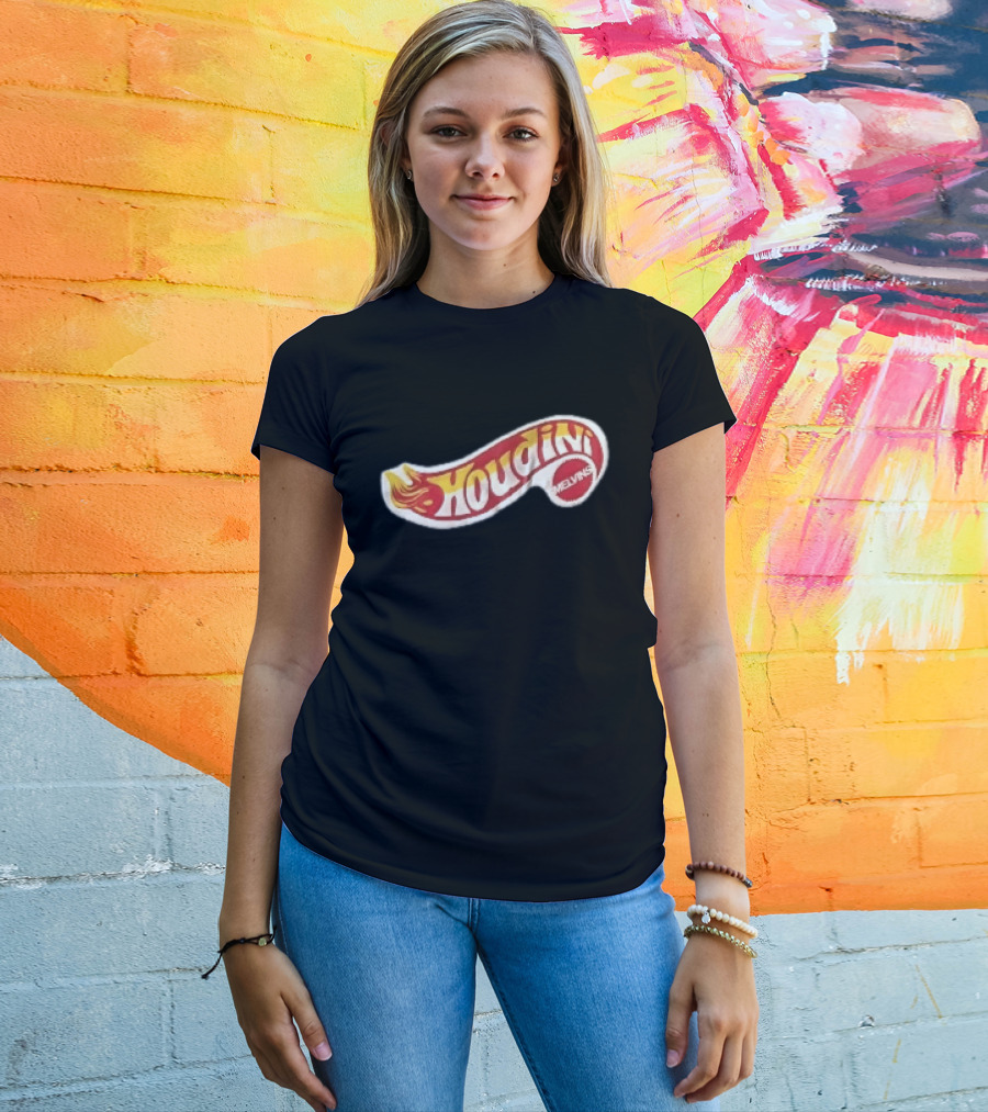 Melvins Houdini Red Yellow Flame Racing Toy Swoosh T-Shirt