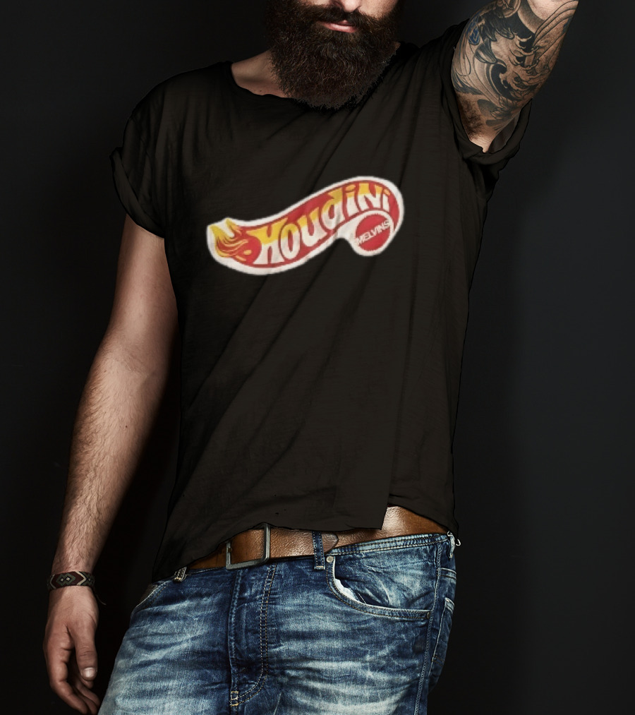 Melvins Houdini Red Yellow Flame Racing Toy Swoosh T-Shirt