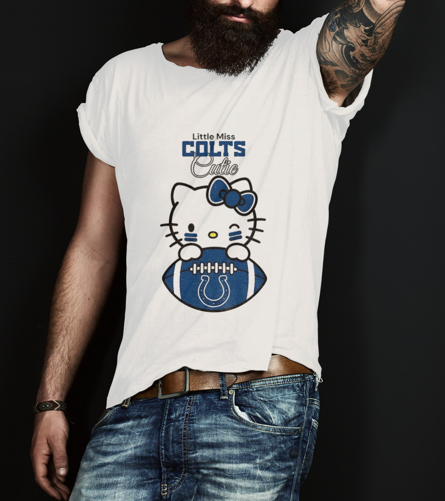 Little Miss Colts Cutie Hello Kitty Football T-Shirt