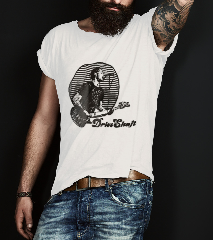 Drive Shaft Bassist Microphone Striped Halftone T-Shirt