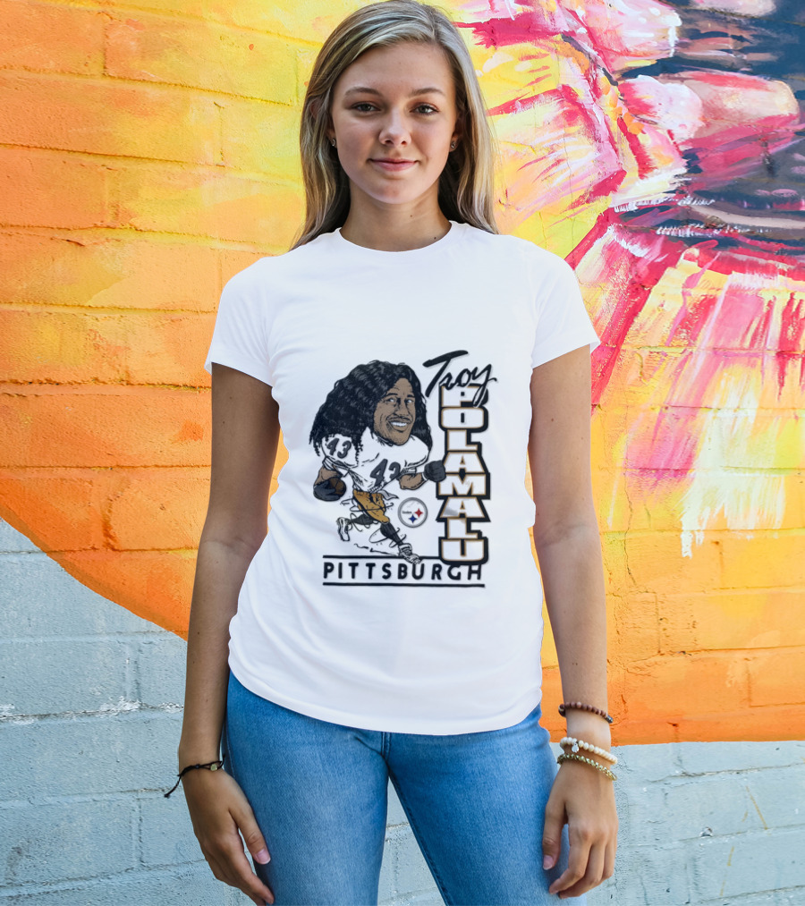 Troy Polamalu Pittsburgh Steelers 43 Caricature T-Shirt