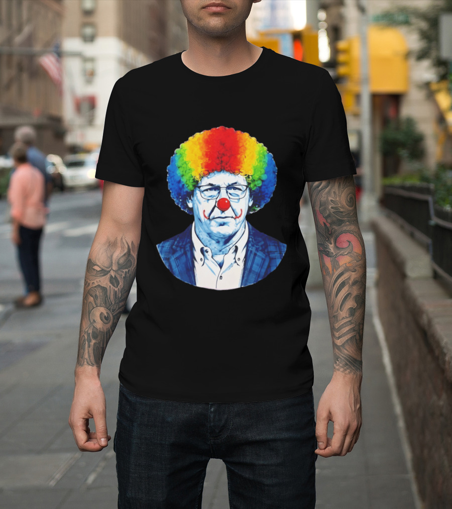 LSU Tigers Football Coach Brian Kelly Clown Red Nose Rainbow Wig T-Shirt