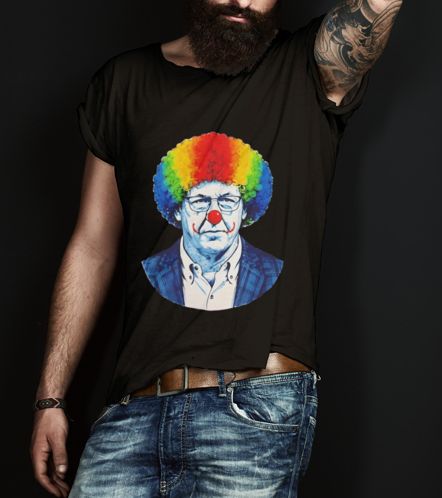 LSU Tigers Football Coach Brian Kelly Clown Red Nose Rainbow Wig T-Shirt