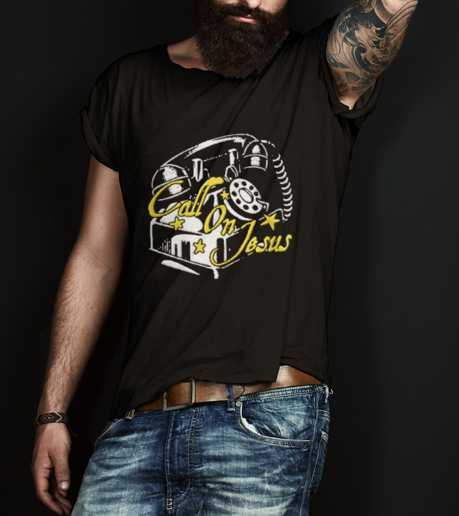 Call On Jesus Rotary Telephone Yellow Stars T-Shirt