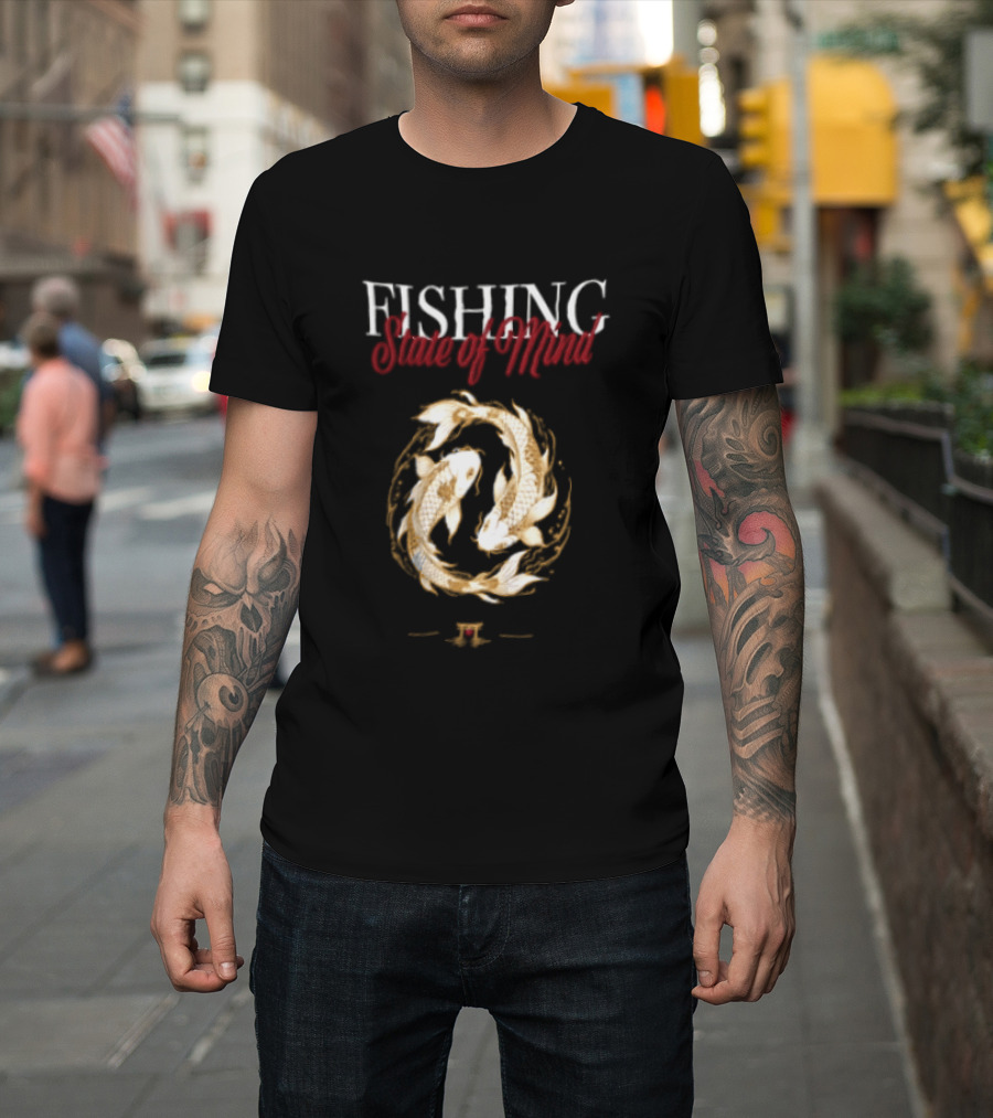 Fishing State Of Mind Koi Fish Yin Yang T-Shirt