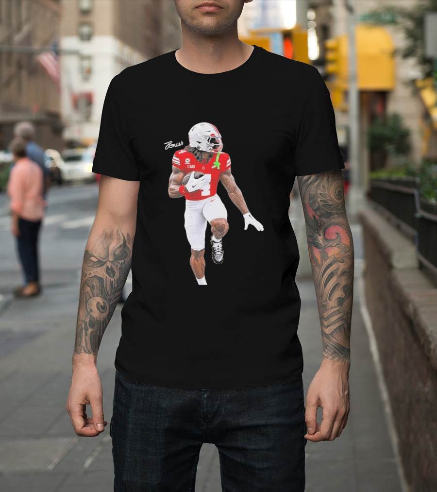 Jeremiah Smith Ohio State Heisman Candidate Football Player Jersey Four T-Shirt