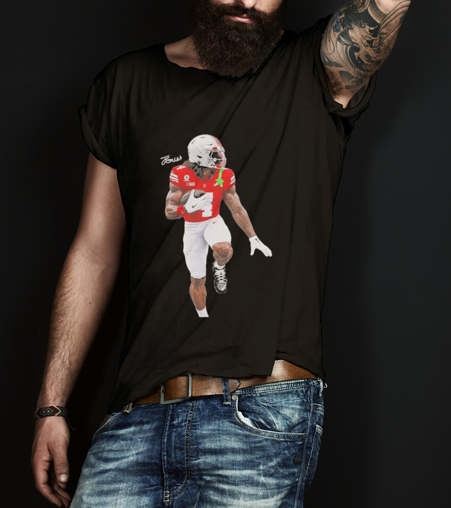 Jeremiah Smith Ohio State Heisman Candidate Football Player Jersey Four T-Shirt