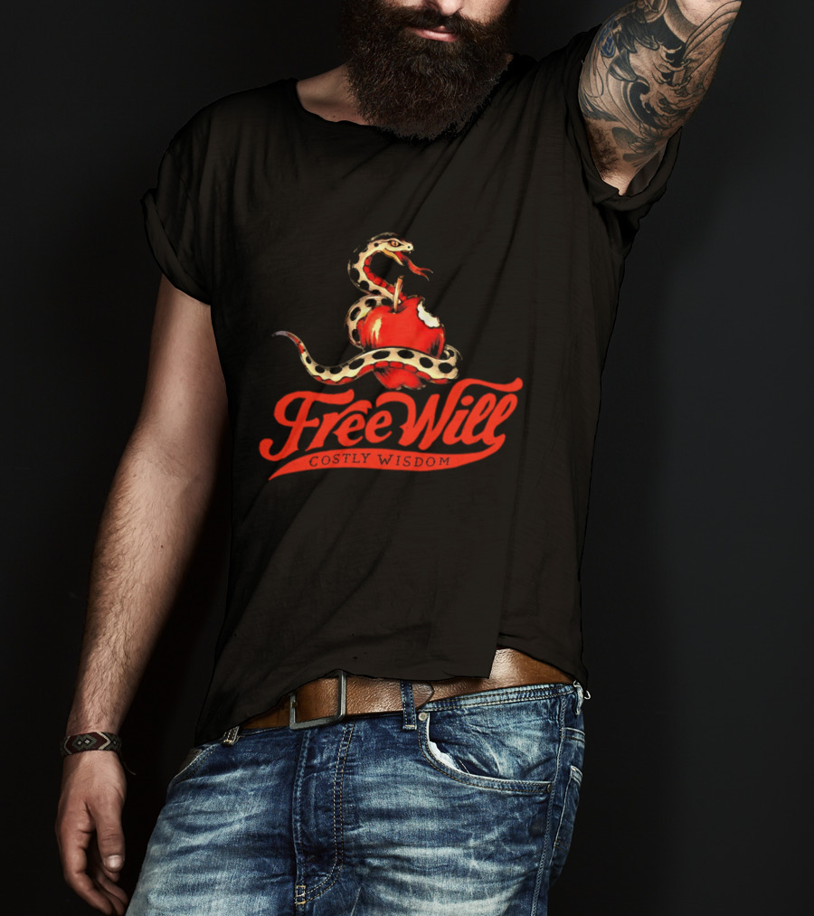 Free Will Costly Wisdom Snake Apple T-Shirt