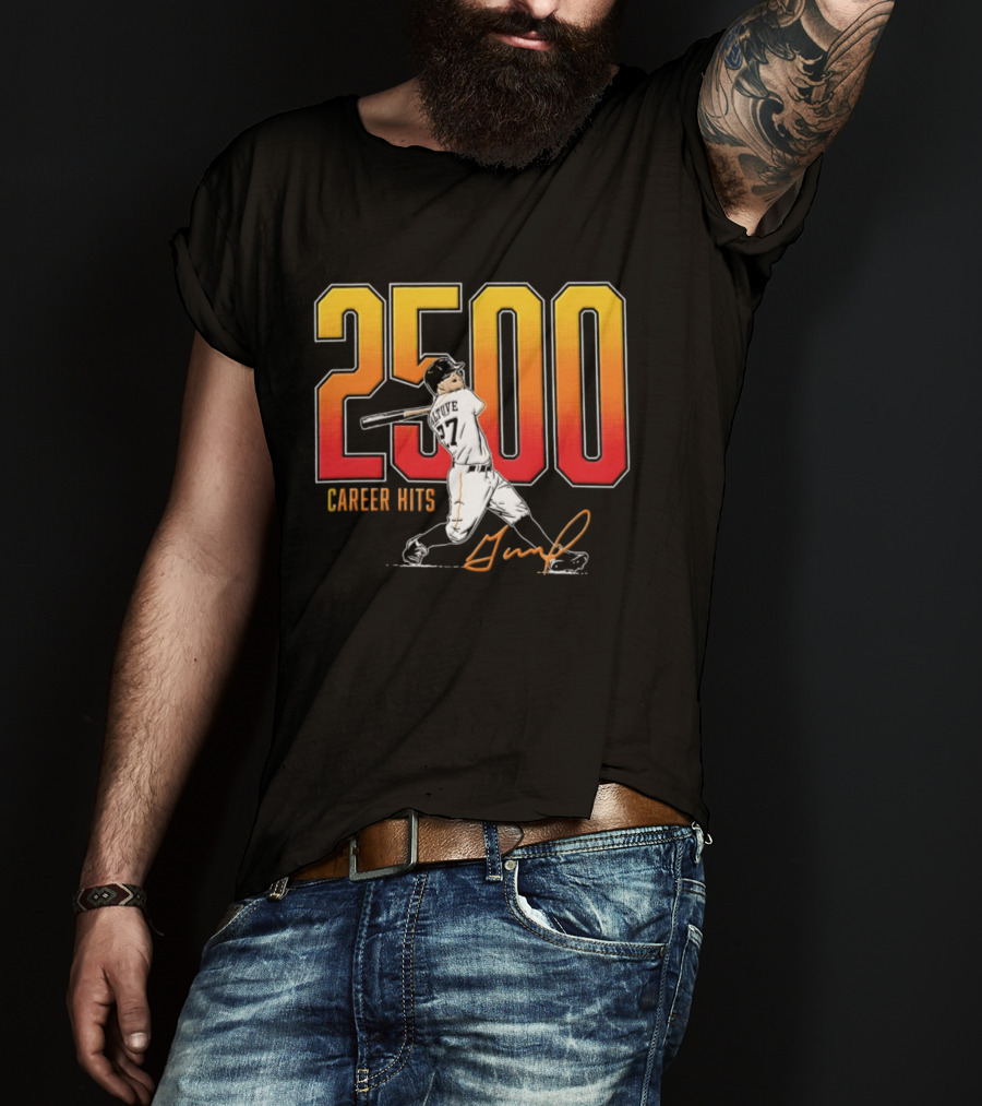 2500 Career Hits Houston Astros Baseball Jose Altuve Historic T-Shirt