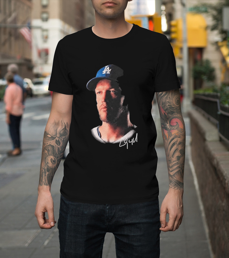 Kike Hernandez Wears Clayton Kershaw Face LA Dodgers Signature T-Shirt