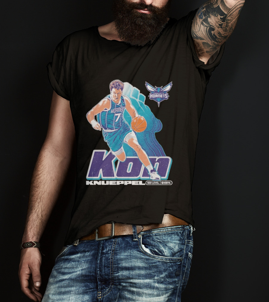 Kon Knueppel Charlotte Hornets NBA Player Number 7 Draft Pick 500 Level Edition T-Shirt