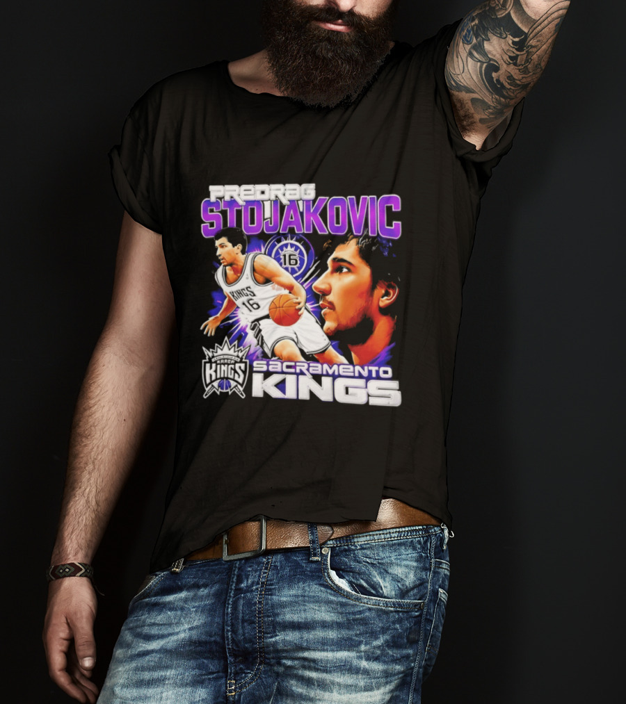Stojakovic Sacramento Kings Basketball Legend Player NBA T-Shirt