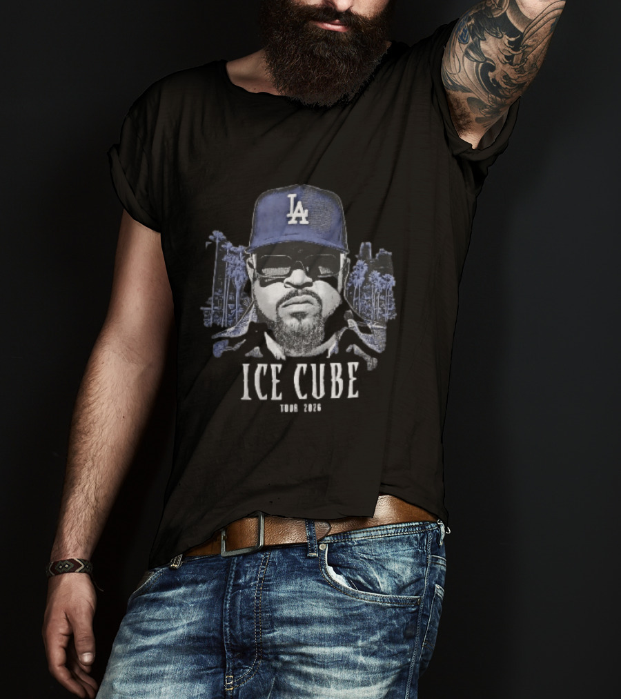 Ice Cube Los Angeles Dodgers MLB Tour 2026 Palm Trees Sunglasses Cap T-Shirt