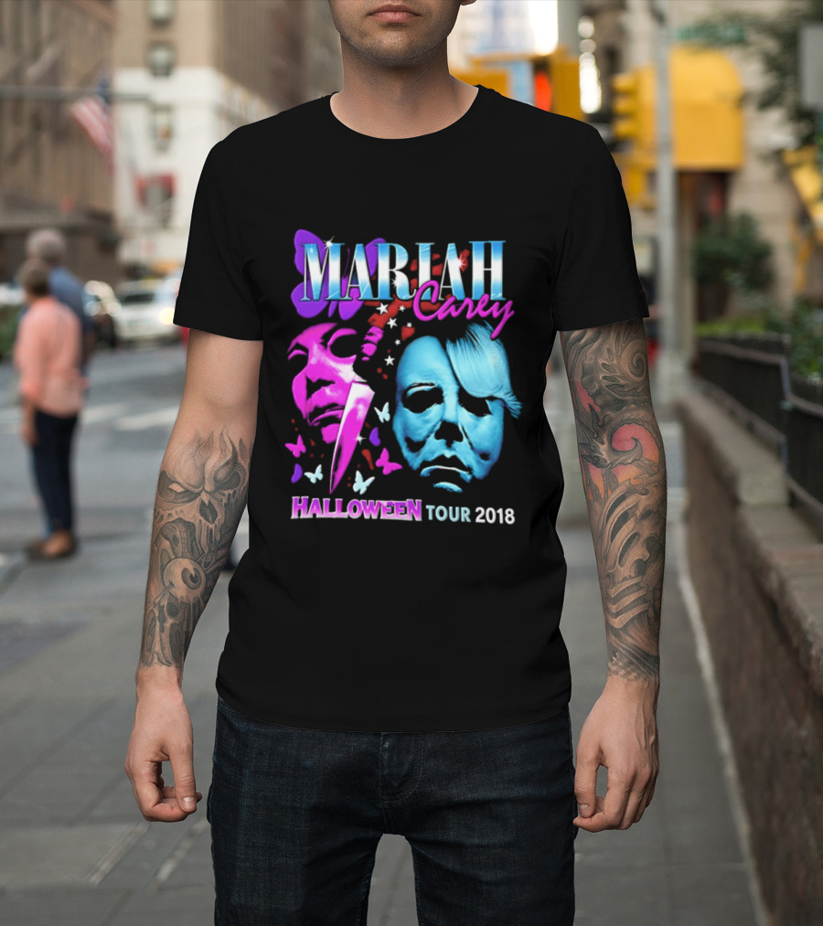 Mariah Carey Halloween Tour 2018 Pop Music Butterfly Mask Knife T-Shirt