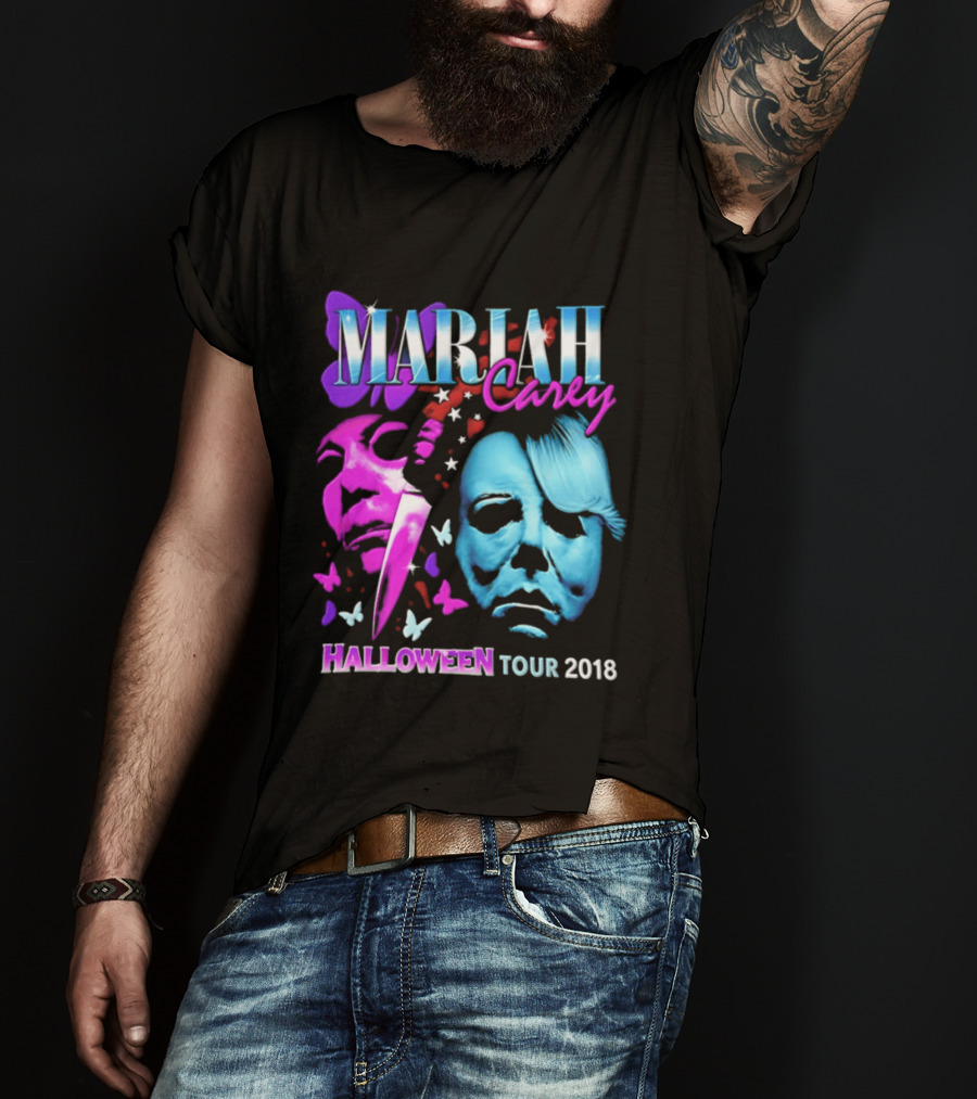 Mariah Carey Halloween Tour 2018 Pop Music Butterfly Mask Knife T-Shirt