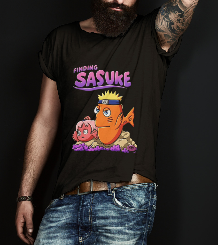 Finding Sasuke Naruto Uzumaki Sakura Haruno Anime Series T-Shirt