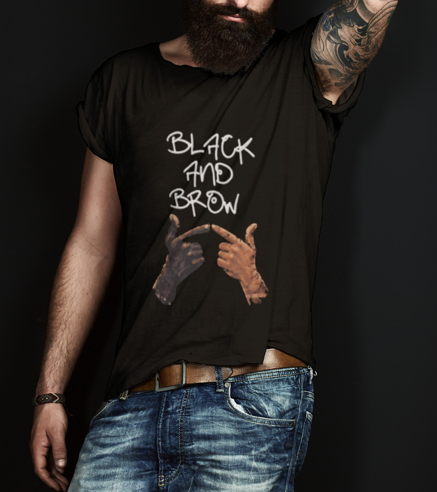 Black And Brown Hand Gesture T-Shirt