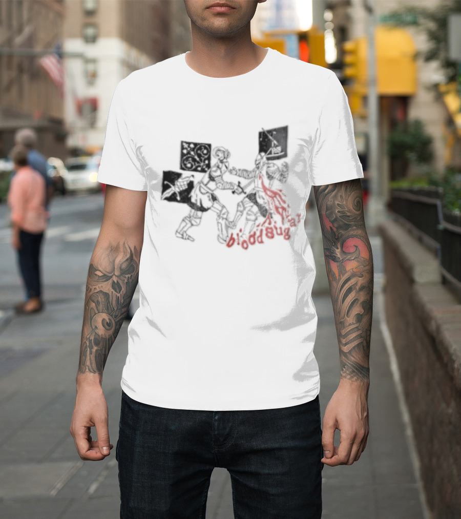 Blood Sugar Knights Duel Medieval Combat Flames T-Shirt