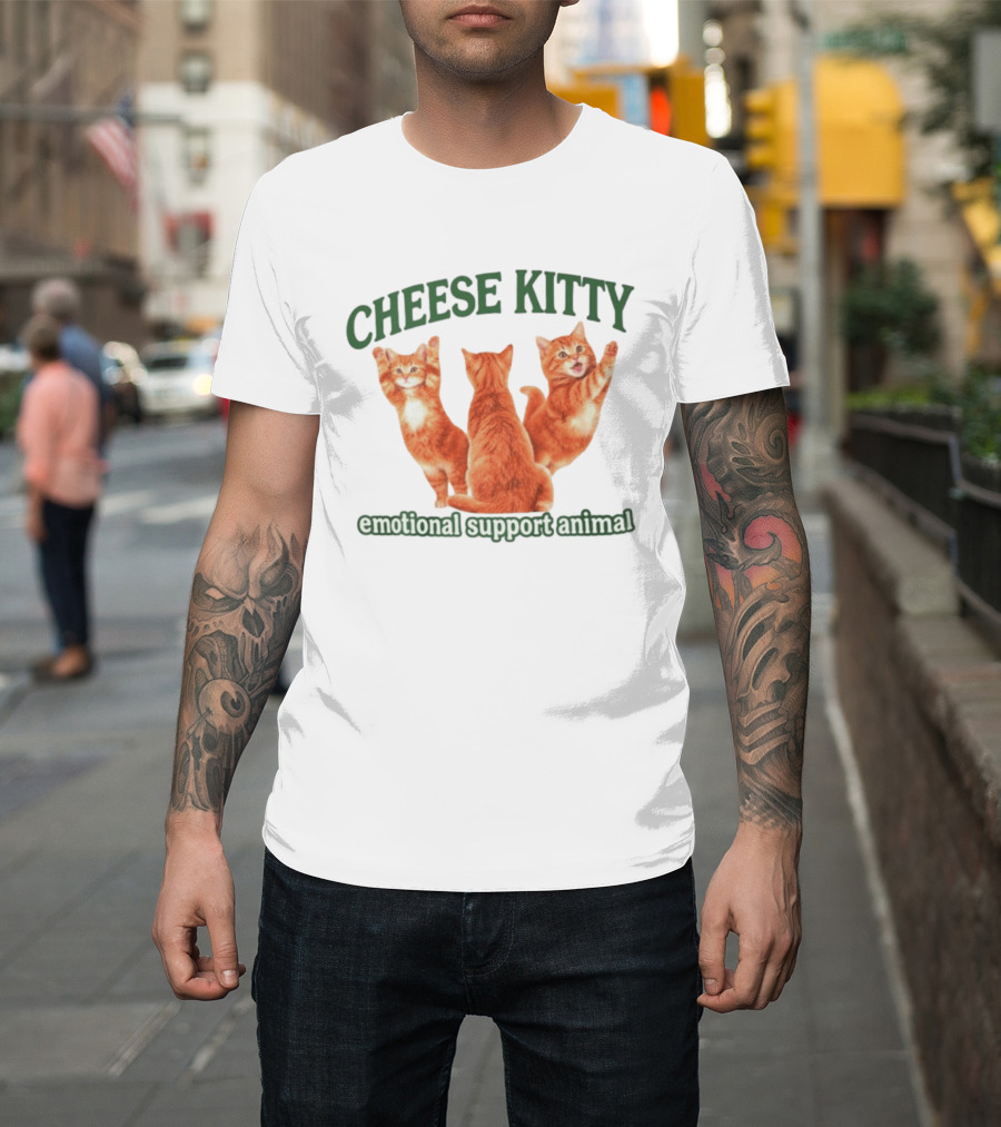 Cheese Kitty Emotional Support Animal Cats T-Shirt