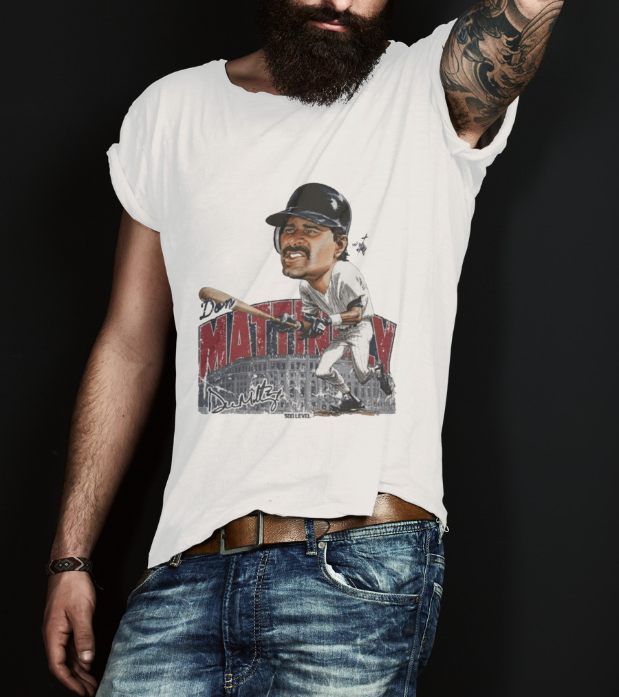 Don Mattingly New York 500 Level Bruce Stark Collection Baseball Stadium T-Shirt