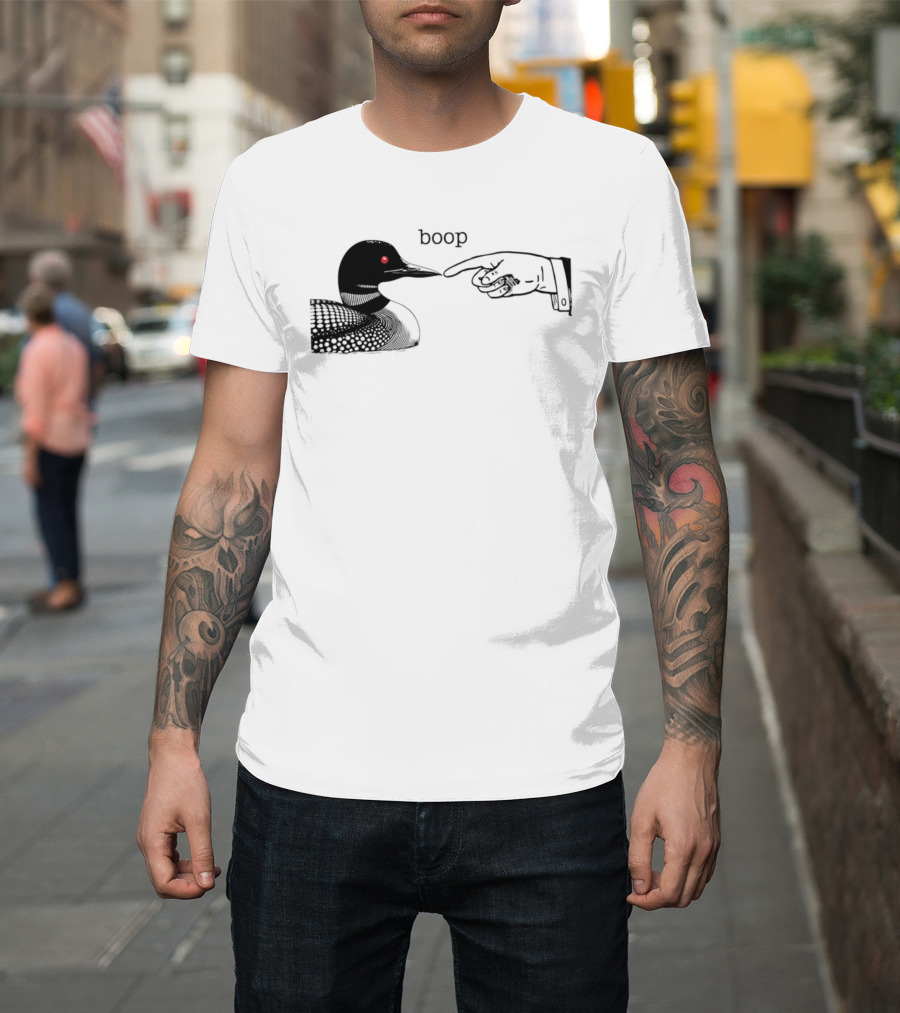 Loon Boop Minnesota Finger Touching Bird T-Shirt