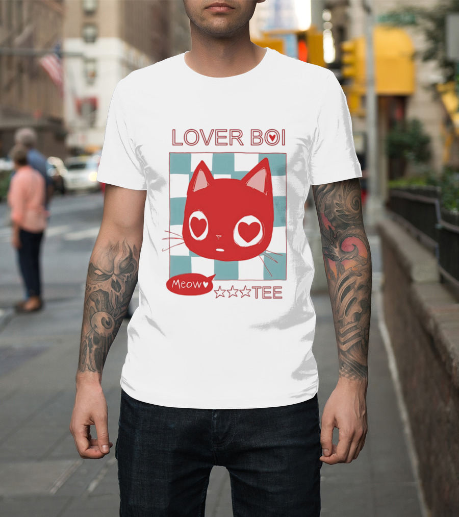 Lover Boi Meow Red Cat Star T-Shirt