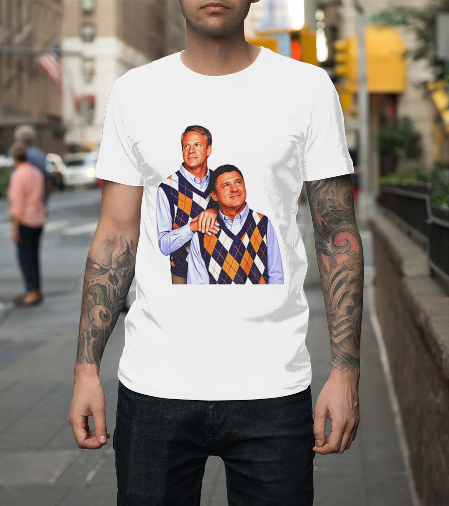 LSU Coaches Step Brothers Argyle Sweater Lane Kiffin T-Shirt