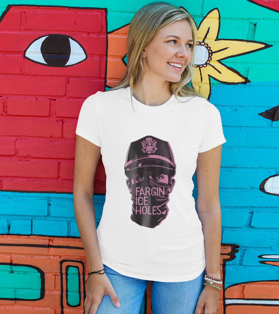 Fargin Ice Holes Masked Officer Police Cap Eagle T-Shirt