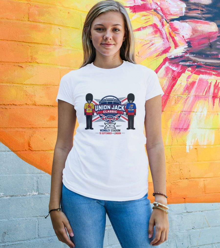Kansas Jayhawks Vs Arizona State Union Jack Classic 2026 Wembley Stadium London 19 September T-Shirt