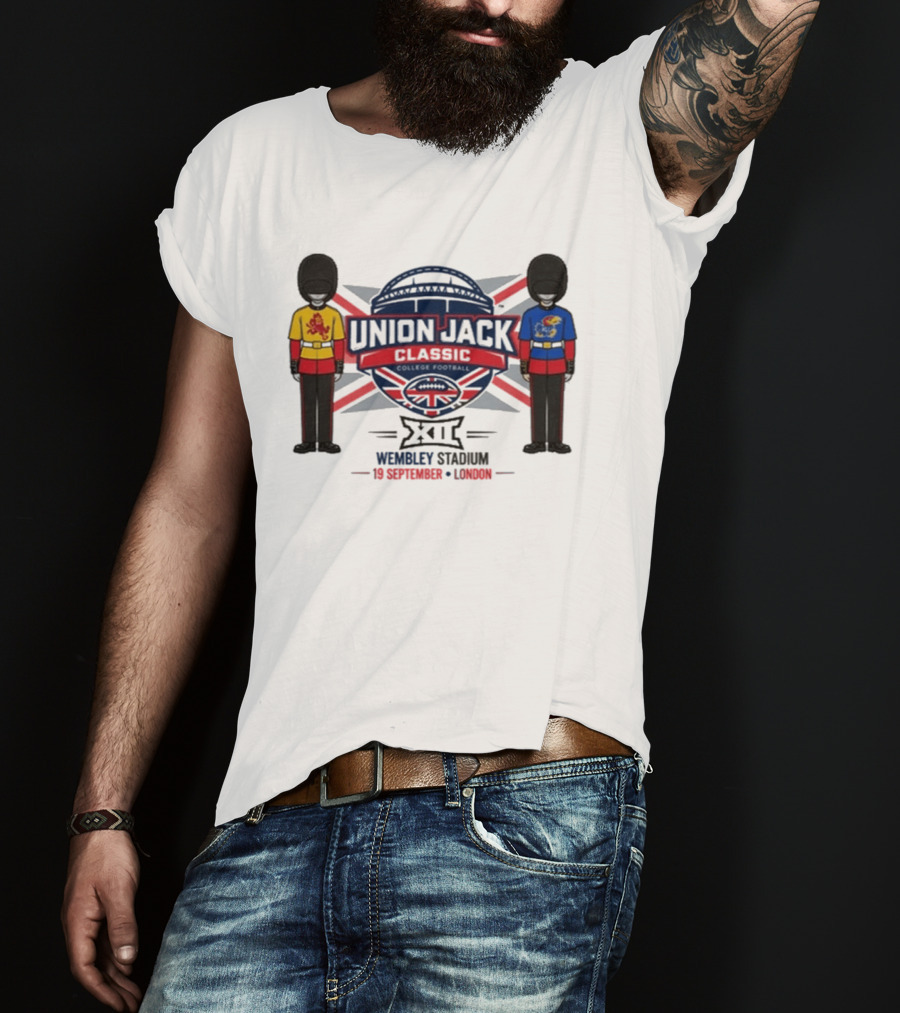 Kansas Jayhawks Vs Arizona State Union Jack Classic 2026 Wembley Stadium London 19 September T-Shirt