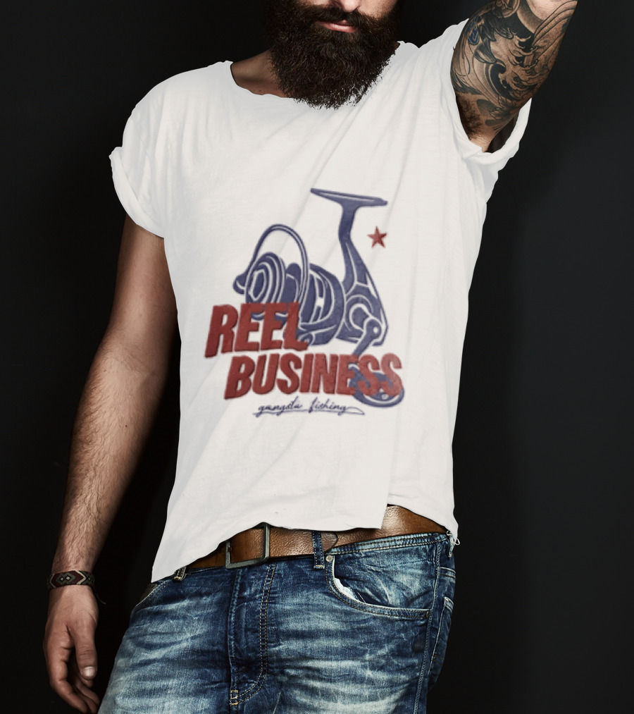 Reel Business Gangsta Fishing Reel Star T-Shirt
