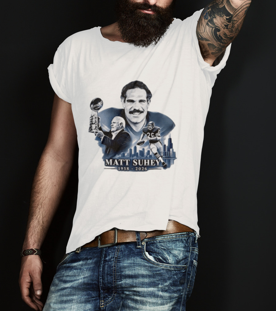 RIP Matt Suhey 1958 2026 Rest In Power With Trophy And Football Player T-Shirt