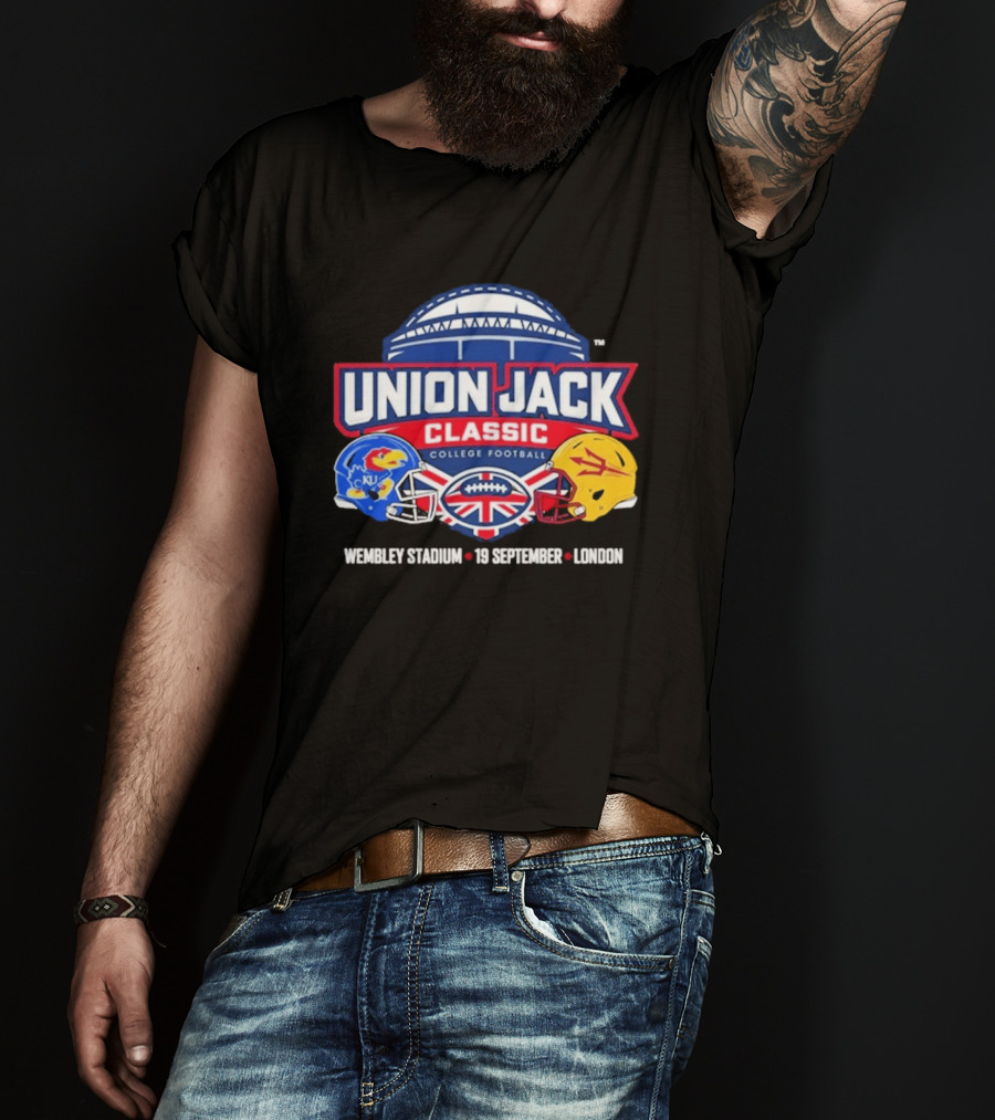 Union Jack Classic College Football Kansas Vs Arizona State Wembleу Stadium London 19 September 2026 T-Shirt