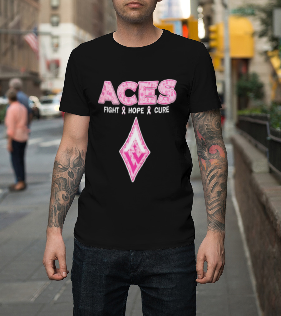 Aces Fight Hope Cure Pink Ribbon Las Vegas Aces T-Shirt