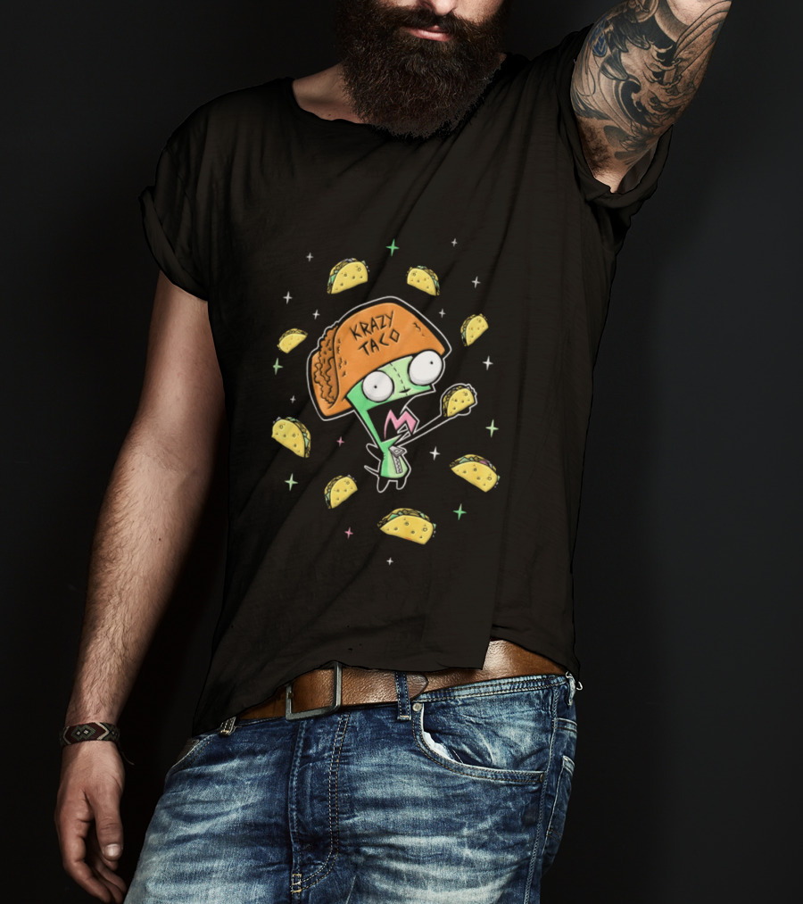 Gir Invader Zim Crazy Taco Enthusiast Cartoon T-Shirt