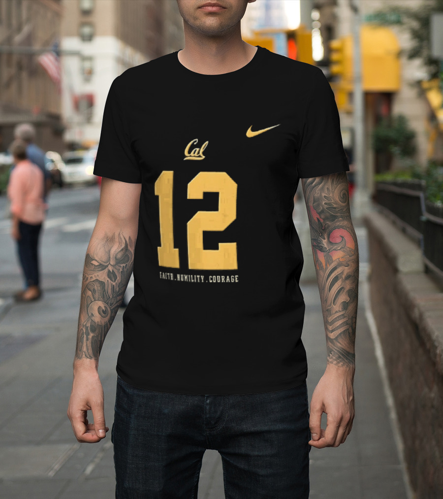 California Golden Bears Number 12 Nike Faith Humility Courage T-Shirt