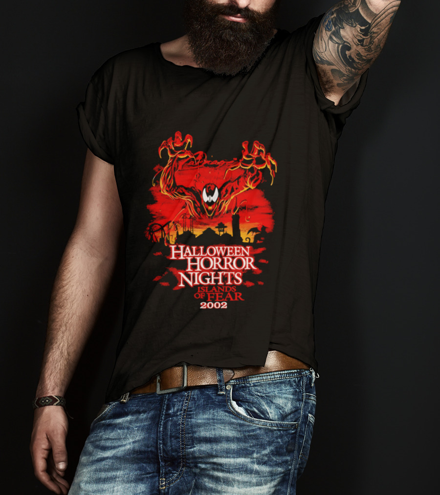 Carnage Halloween Horror Nights Islands Of Fear 2002 T-Shirt