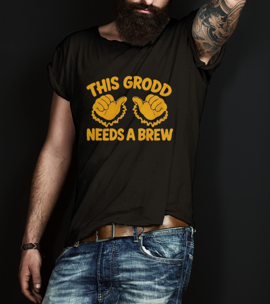 This Grodd Needs A Brew Funny Gorilla Grodd Thumbs Up T-Shirt