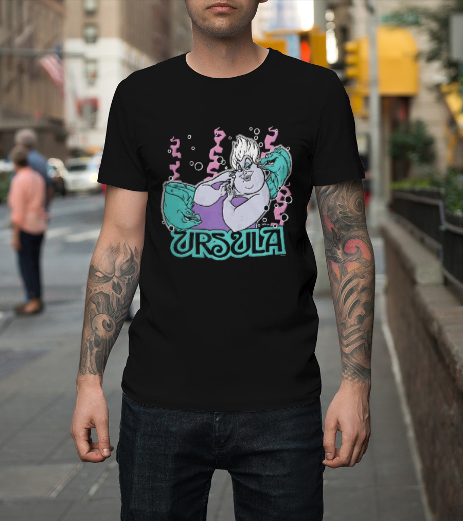 Disney Ursula Sea Witch Villain Eels Bubbles Seaweed T-Shirt