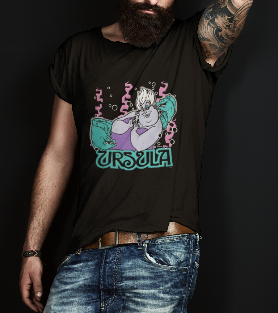 Disney Ursula Sea Witch Villain Eels Bubbles Seaweed T-Shirt