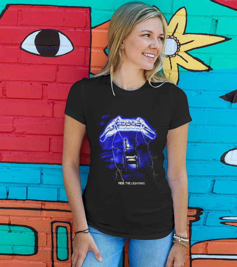 Krueger Ride The Lightning Wheelchair Electric Blue Thunderbolt T-Shirt