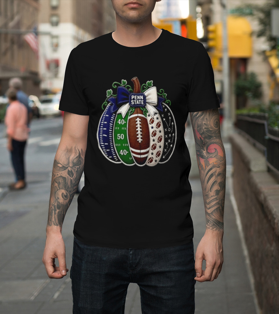 Penn State Football Pumpkin Fall Sports Season Football Decor T-Shirt