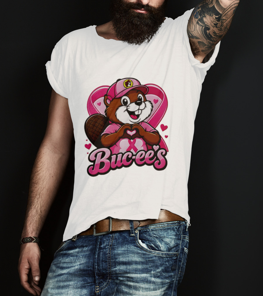 Buc Ee's Pink Ribbon Beaver Breast Cancer Awareness T-Shirt
