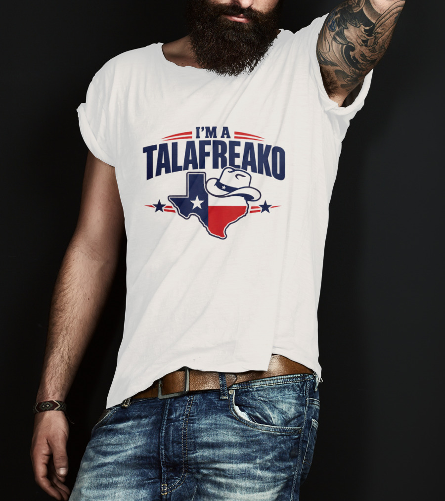 I'm A Talafreako Texas State Outline Cowboy Hat T-Shirt