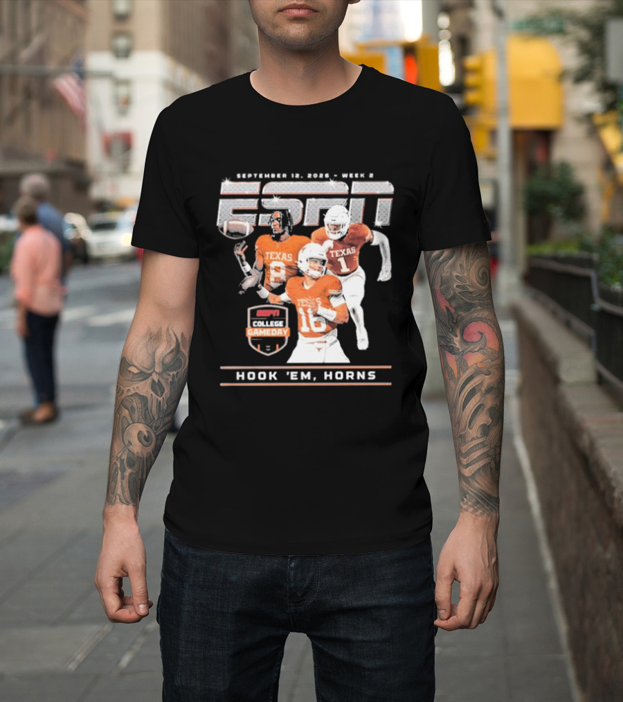 September 12 2026 ESPN College Gameday Texas Longhorns Hook 'Em Horns T-Shirt