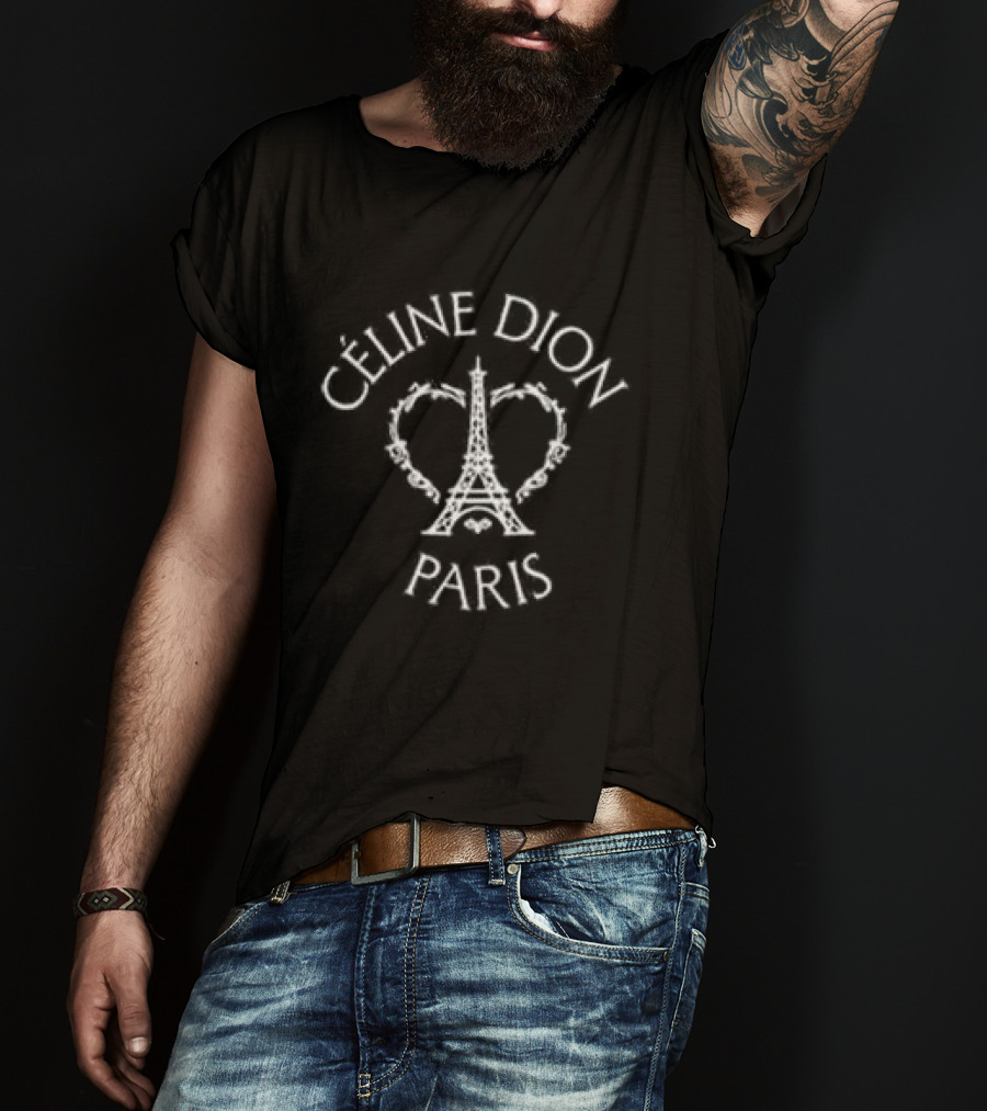 Celine Dion Paris Eiffel Tower Heart Symbol Cap T-Shirt