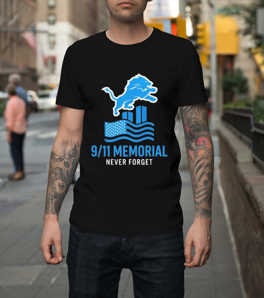 Detroit Lions 9/11 Memorial Never Forget 2026 T-Shirt