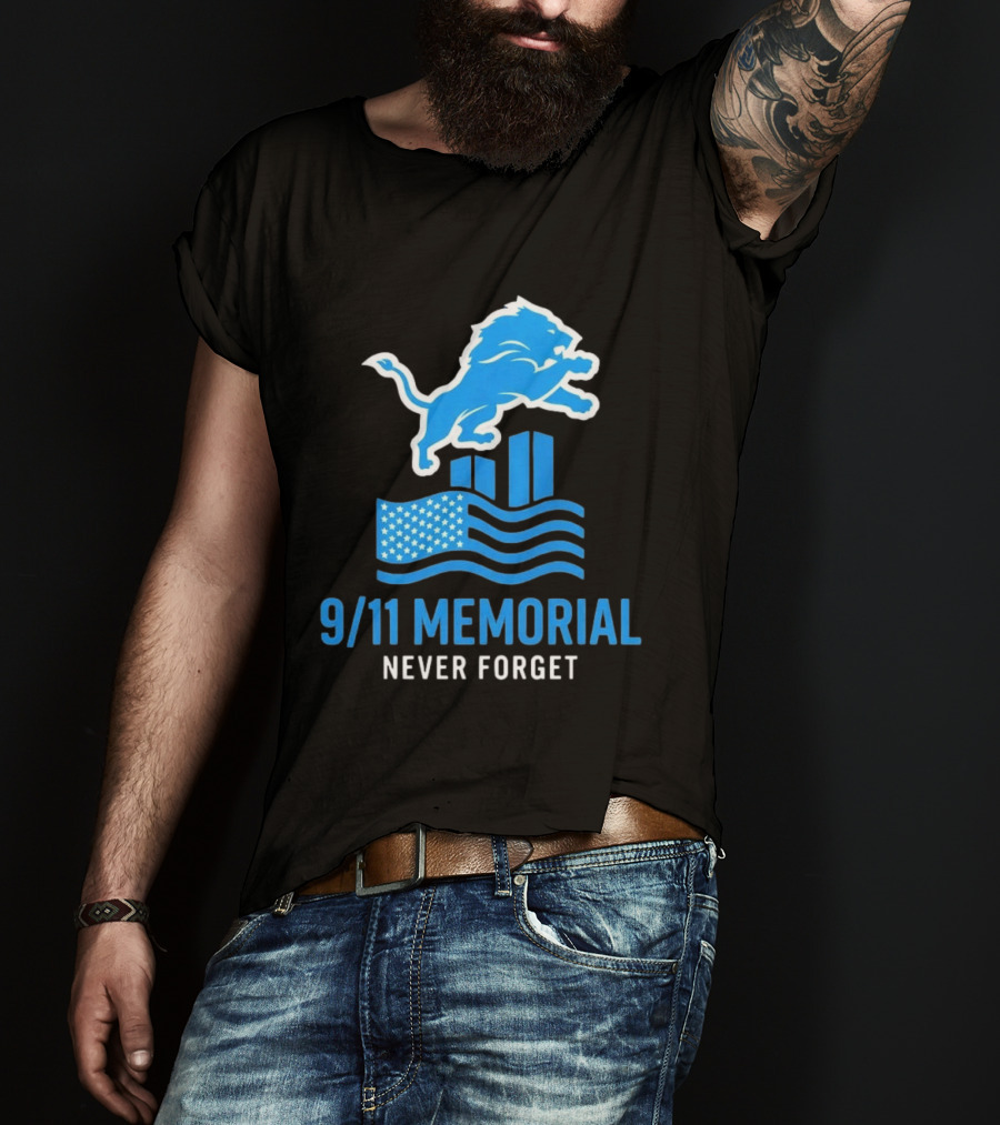 Detroit Lions 9/11 Memorial Never Forget 2026 T-Shirt